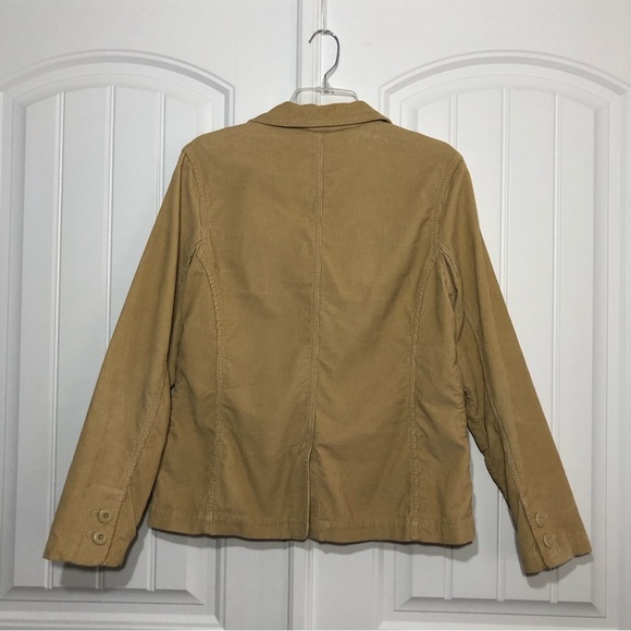 Eddie Bauer Womens Buttoned Front Pockets Corduroy Tan Jacket Size L - Picture 6 of 11
